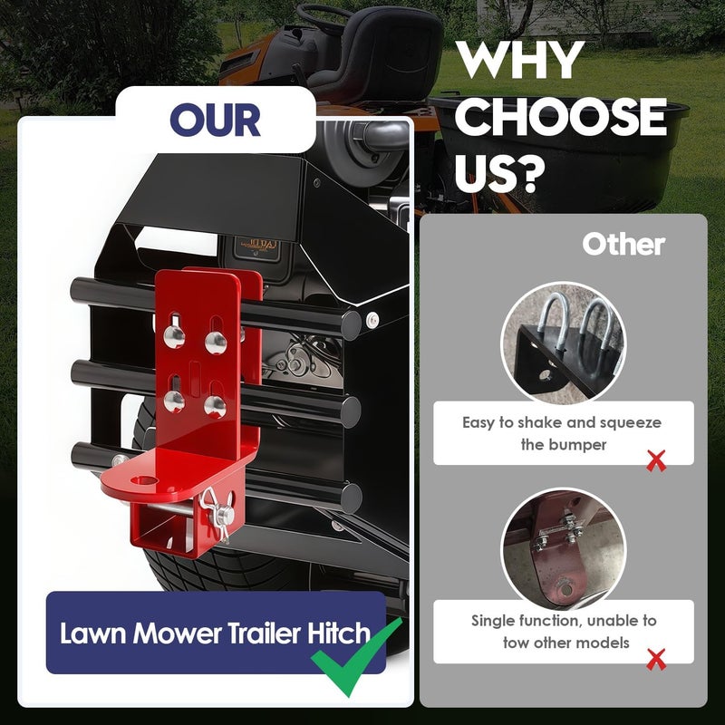 Vornalex Lawn Mower Trailer Hitch, Zero Turn Lawn Mower Hitch, with 2-Inch Receiver, Fit for Ferris & Simplicity IS5100Z, IS2000Z, IS1500Z, IS500Z, IS600Z, IS700Z - Image 5